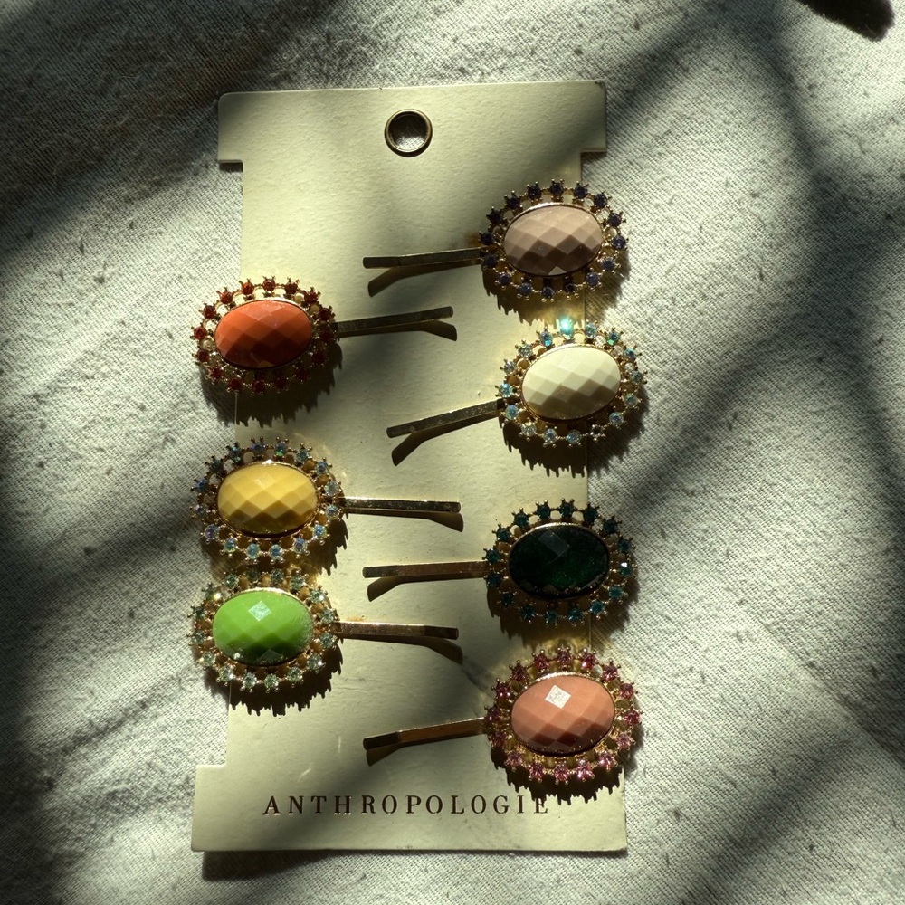 Anthropologie Multicolor Gem Hair Clips